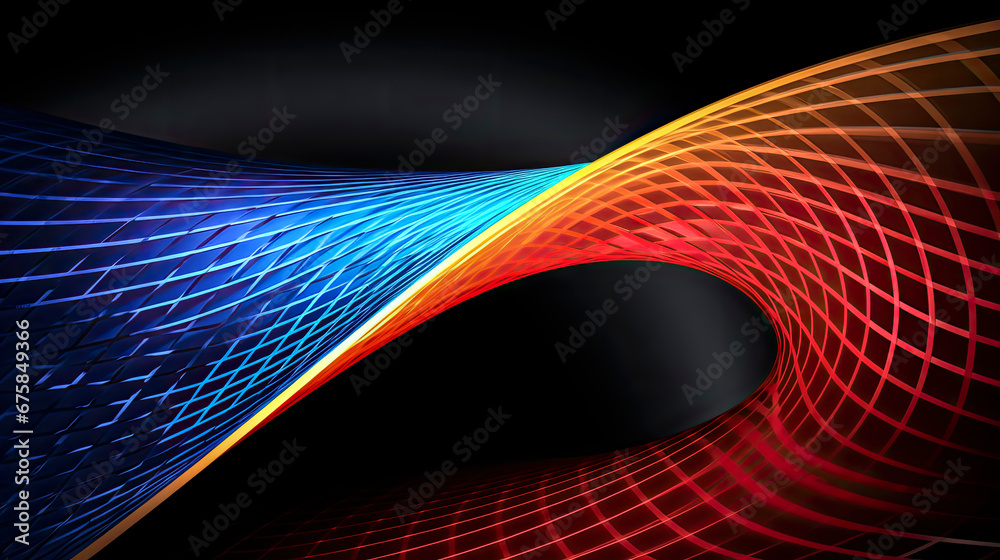 Naklejka premium Colorful Curves and Vibrant Lines Dancing in Abstract Harmony