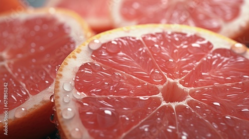 Grapefruit Fresh delicious ripe fruits  a beautiful selling picture with moisture gloss and drops of water on the fruit  diet for athletes  vegetarians  nutriology fitness