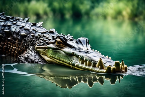 Crocodile in water photo