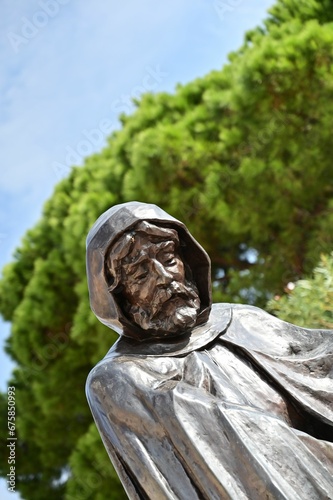 Obraz na plátne Close-up of the Statue of Francois Grimaldi in Monaco Royal Palace Square