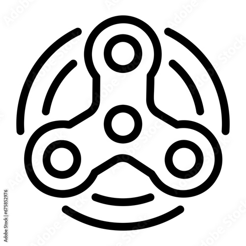 fidget spinner line icon