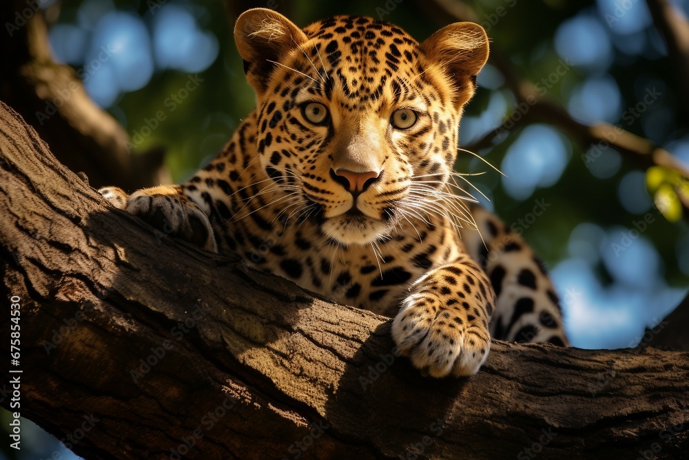 Fototapeta premium Spotted Grace: Embracing the Wonders of Leopards