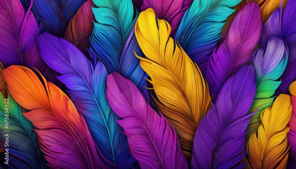 colorful feather ,pattern seamless for carnival festive decoration background 