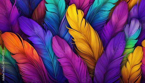 colorful feather ,pattern seamless for carnival festive decoration background  © Klay