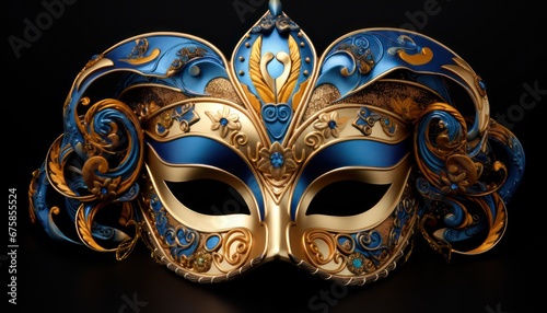 elegance mask luxurious design closeup isolated on black background 