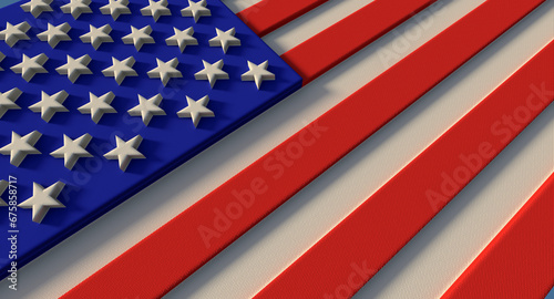 3D Rendering. Usa flag 4th of July USA Independence Day Concept. American Innovation Concept.