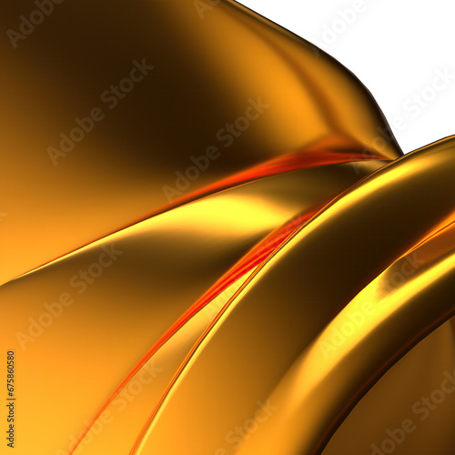 Gold contemporary art luxury bezier curve isolated metal organic plate Elegant Modern 3D Rendering abstract background High quality 3d illustration