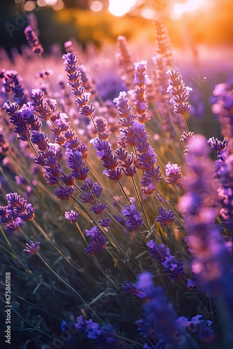 field of blooming lavender