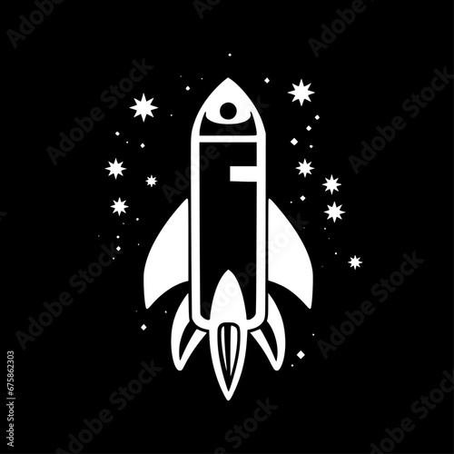 Rocket - Minimalist and Flat Logo - Vector illustration