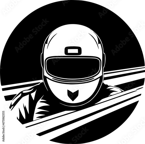 Racing | Black and White Vector illustration
