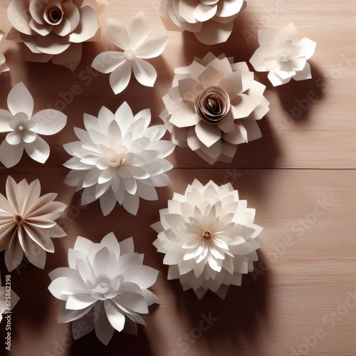 white flower on wooden background