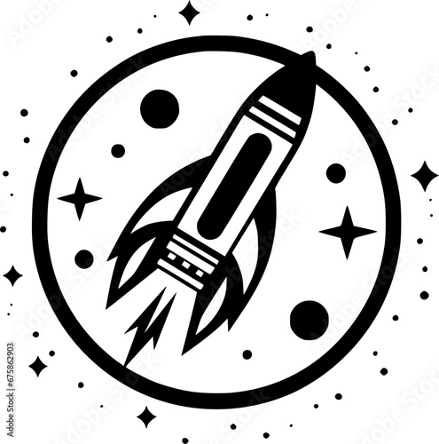 Rocket - Minimalist and Flat Logo - Vector illustration