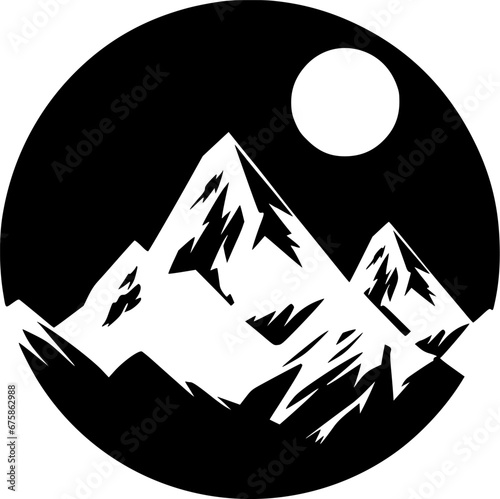 Mountains | Black and White Vector illustration