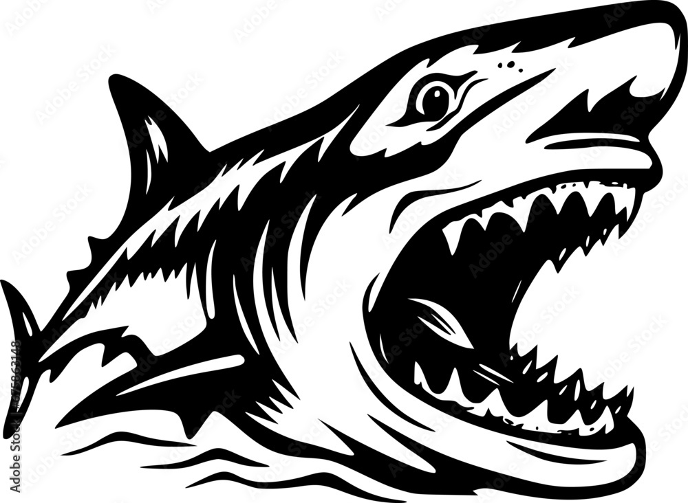 Naklejka premium Shark - Minimalist and Flat Logo - Vector illustration