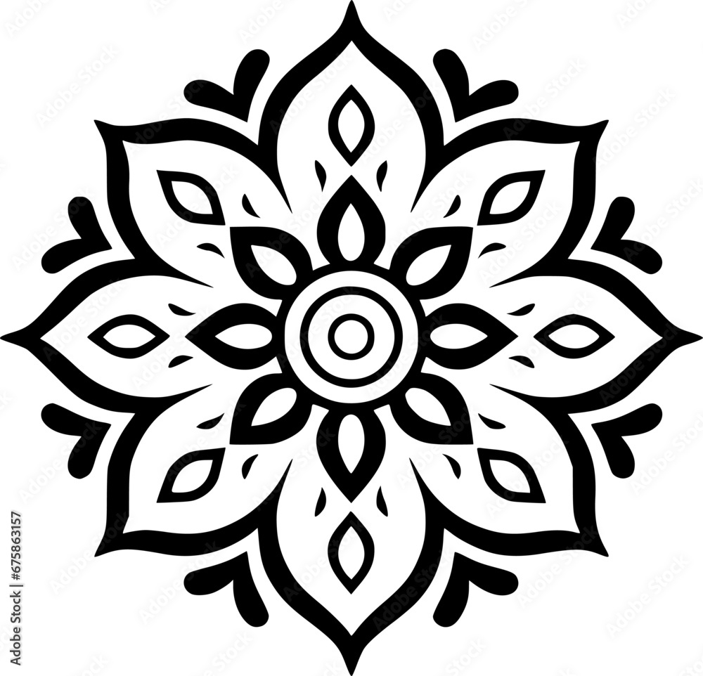 Mandala | Black and White Vector illustration Mandala | Black and White Vector illustration