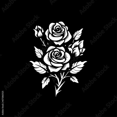 Roses - Minimalist and Flat Logo - Vector illustration