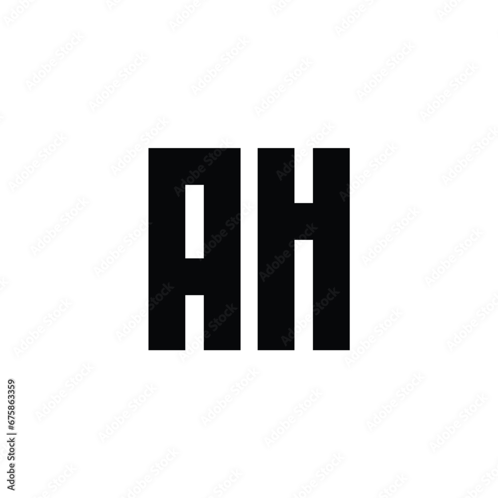 ah logo design vector icon, Abstract Letter AH Initial alphabet Logo design Template white Background