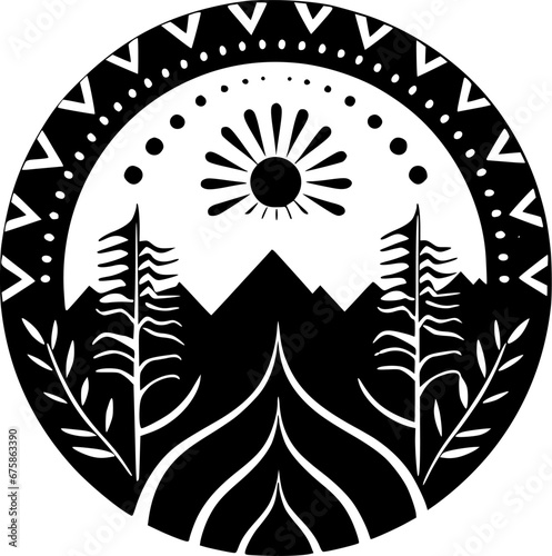 Boho | Minimalist and Simple Silhouette - Vector illustration