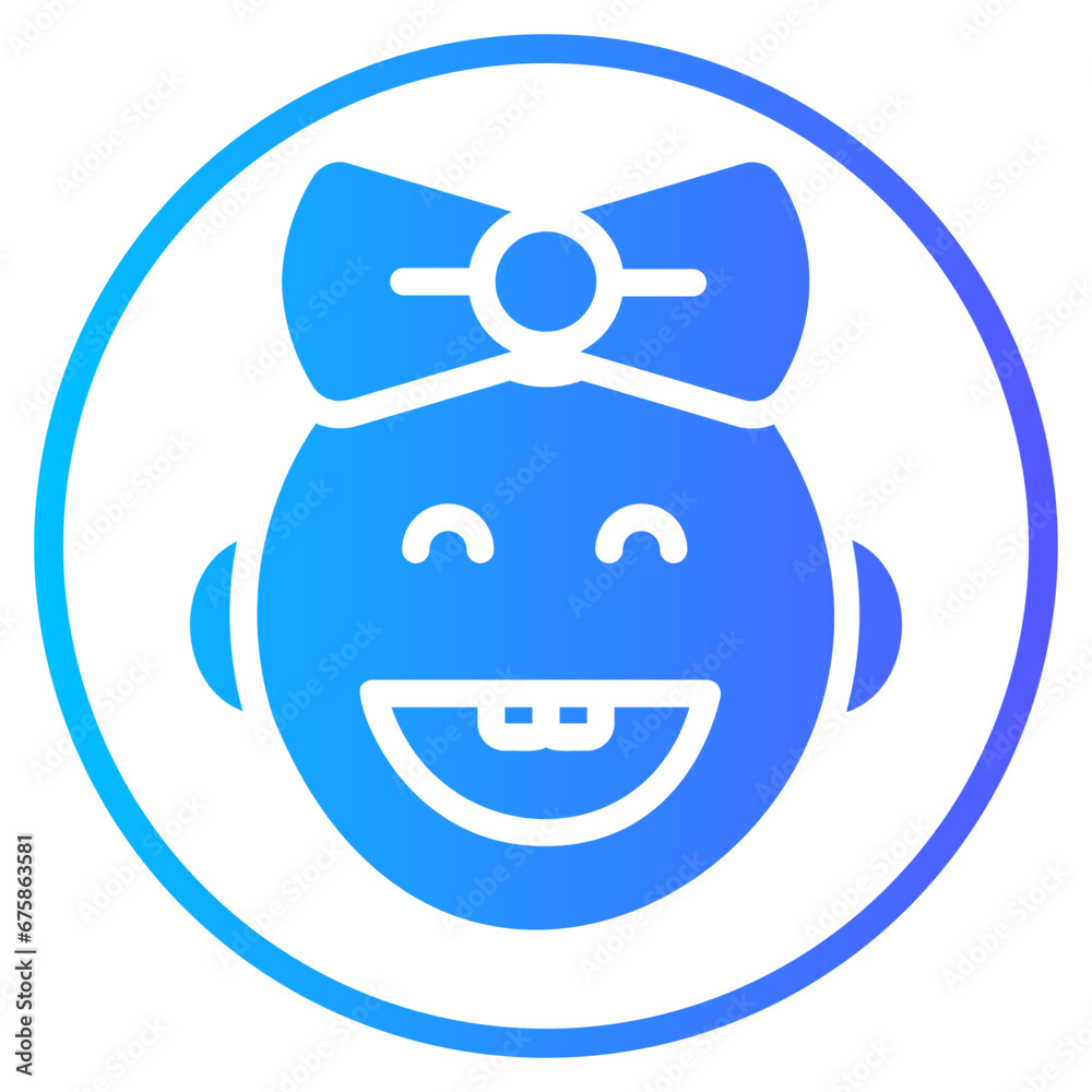 baby girl gradient icon baby girl gradient icon