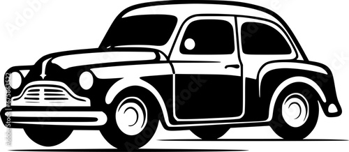 Car | Black and White Vector illustration