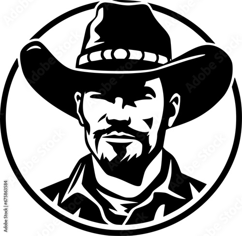 Cowboy - Minimalist and Flat Logo - Vector illustration