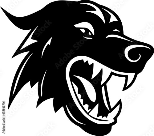 Dog | Black and White Vector illustration