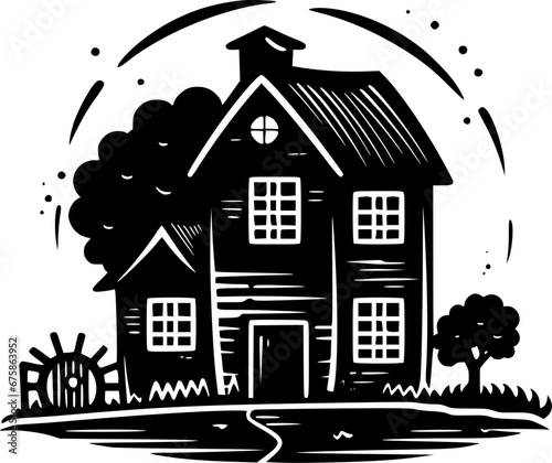 Farmhouse - Minimalist and Flat Logo - Vector illustration