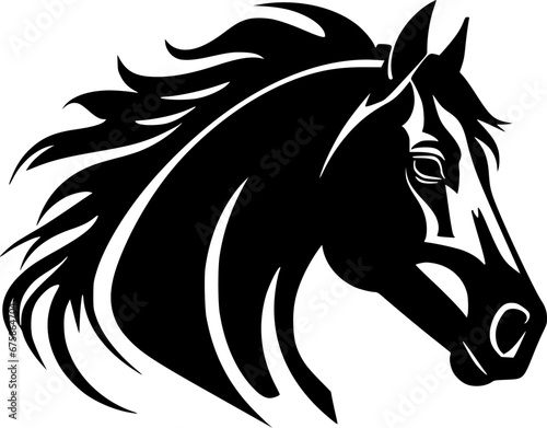 Horse - Minimalist and Flat Logo - Vector illustration