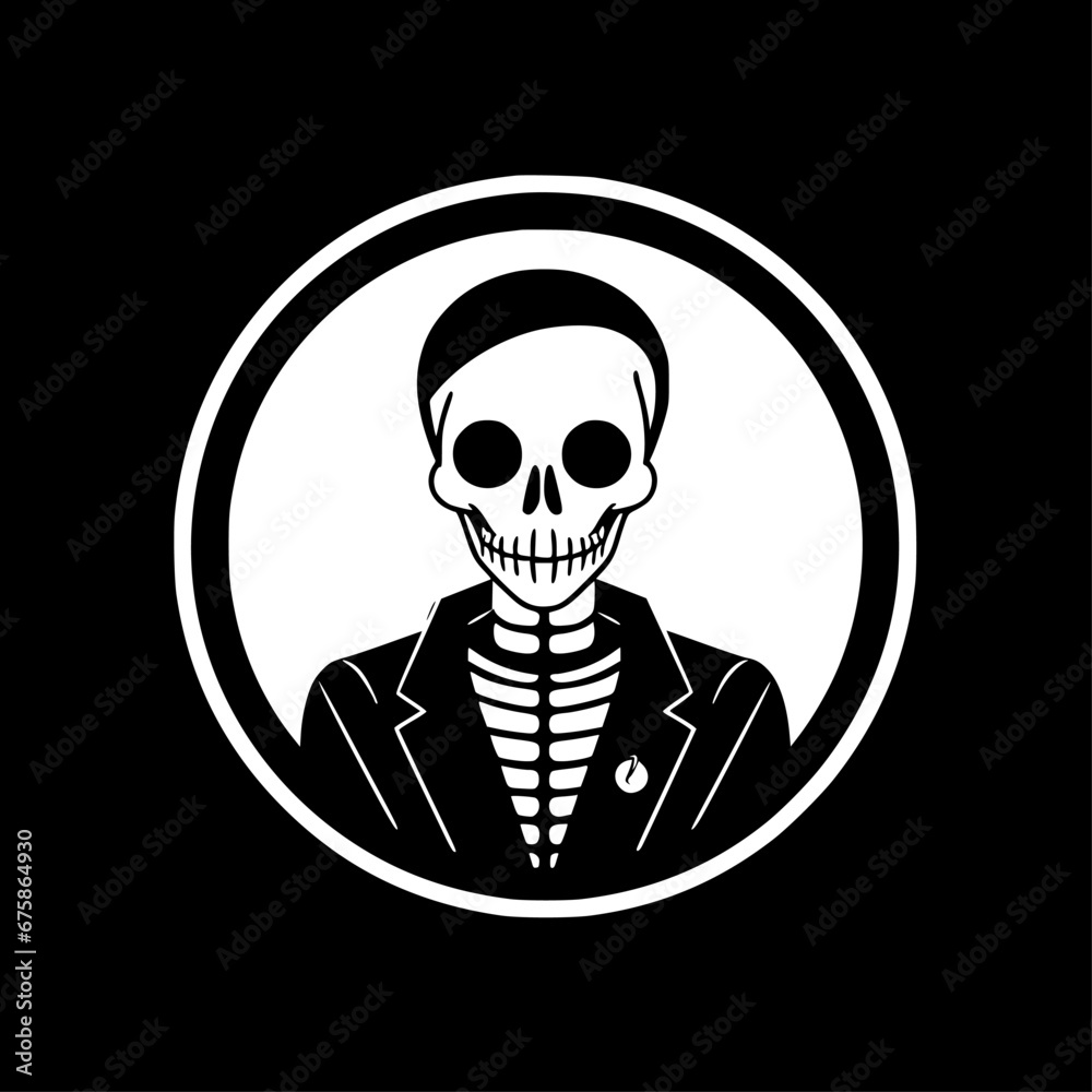Fototapeta premium Skeleton | Black and White Vector illustration