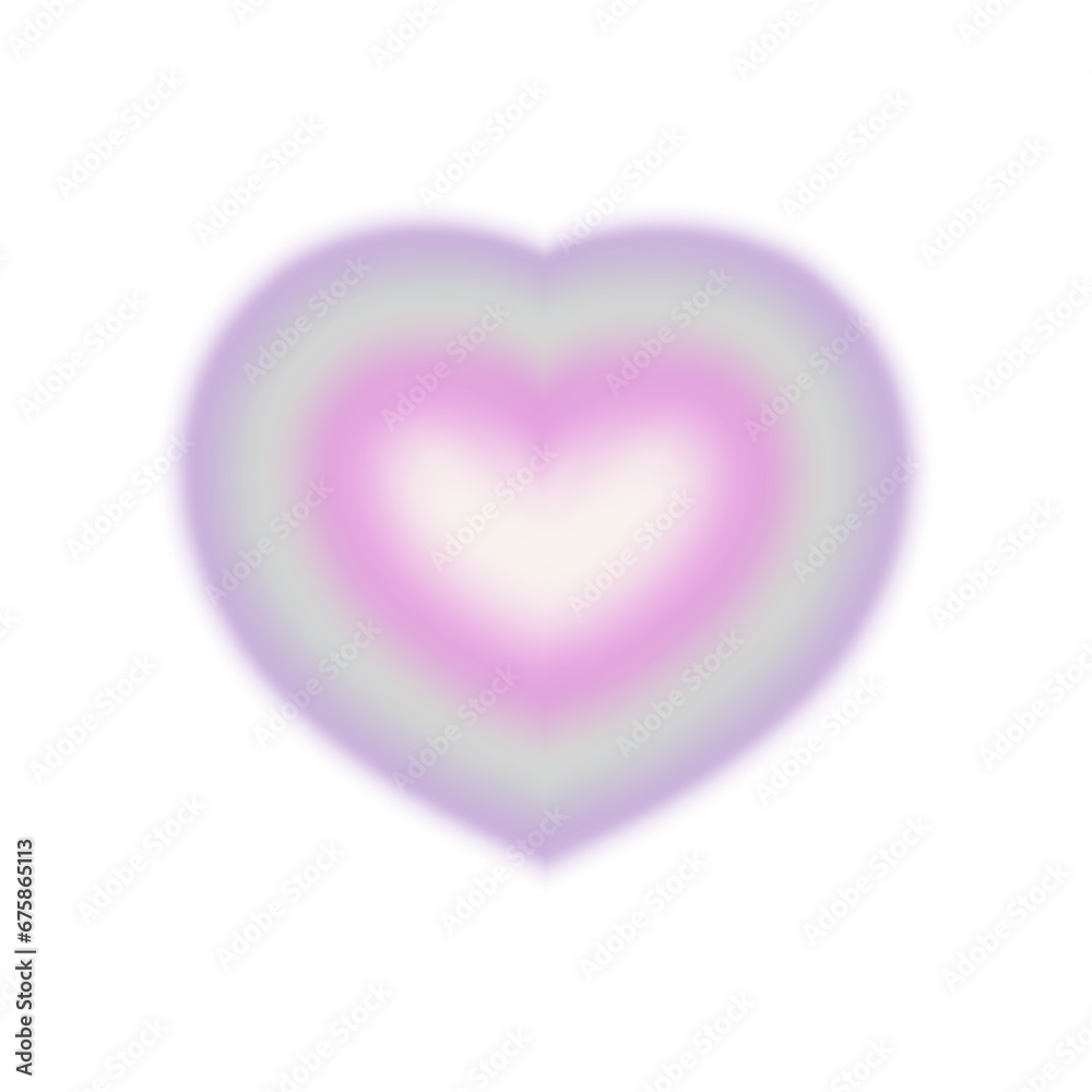 Blur Heart tunnel gradient y2k. Aesthetic gradient with heart shape for valentines day. Vector illustartion