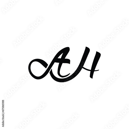 Creative, modern, elegant, trendy, unique and artistic black and white AH AH A H initial letter icon logo. A H letter icon logo design template. Creative A H initial symbol.