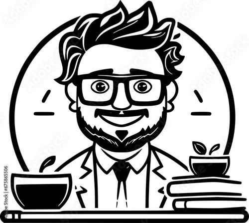 Teacher - Black and White Isolated Icon - Vector illustration