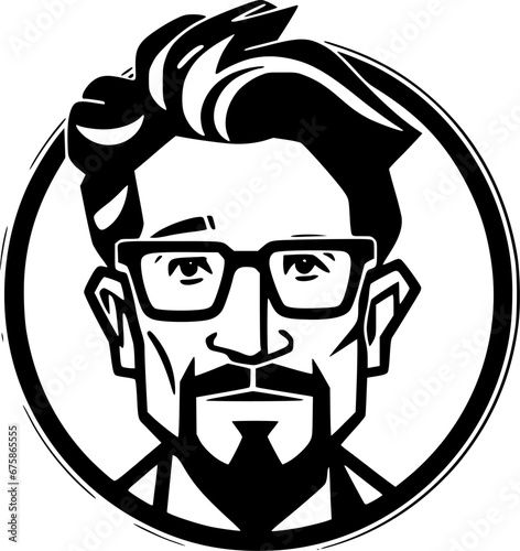 Teacher | Black and White Vector illustration