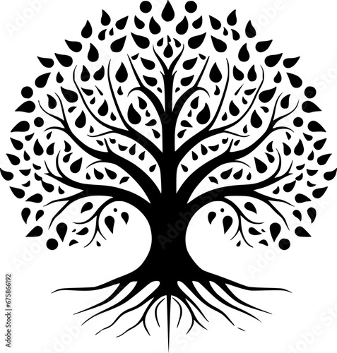 Tree of Life - Minimalist and Flat Logo - Vector illustration