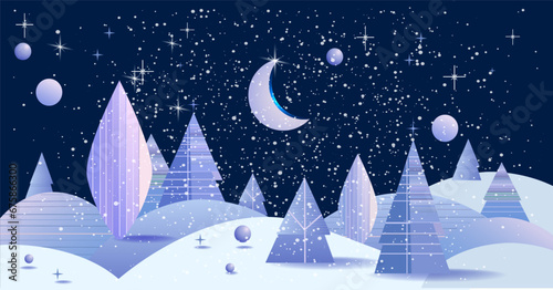winter landscape with snow