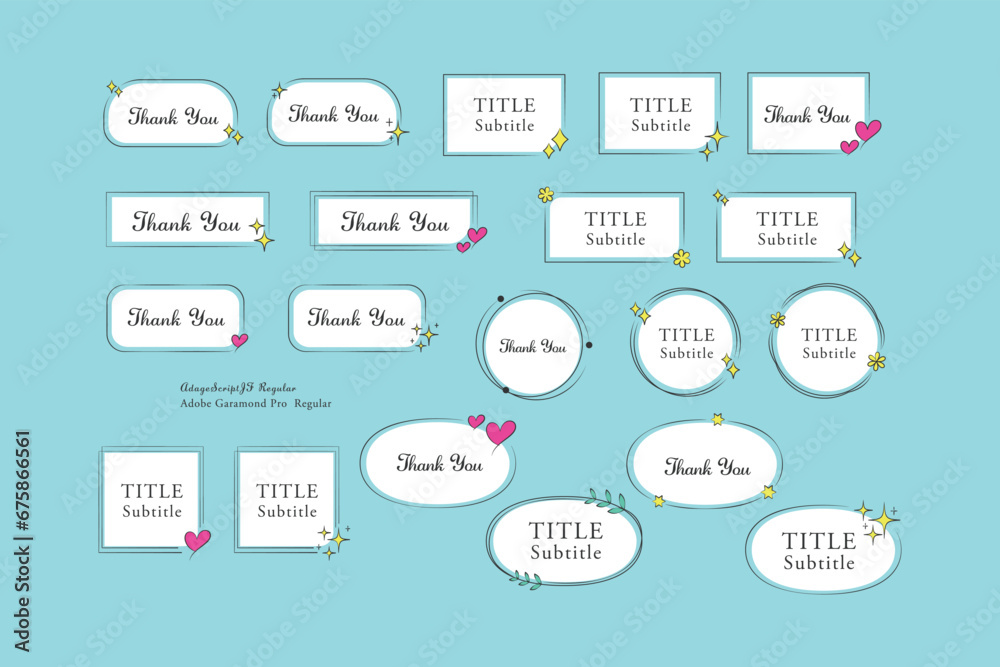 Set of beauty decorative frames and decorations, vector illustration. Includes 20 frames. Set of beauty decorative frames and decorations, vector illustration. Includes 20 frames.