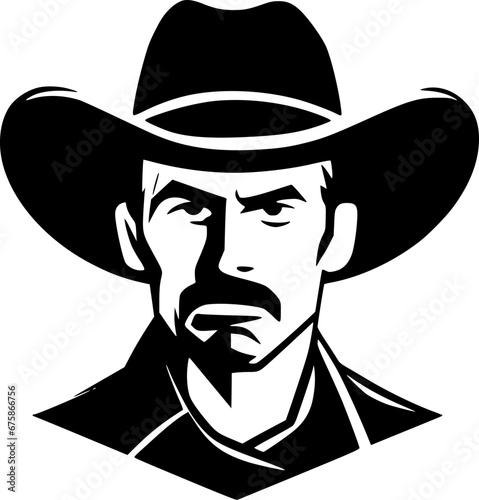 Western - Minimalist and Flat Logo - Vector illustration