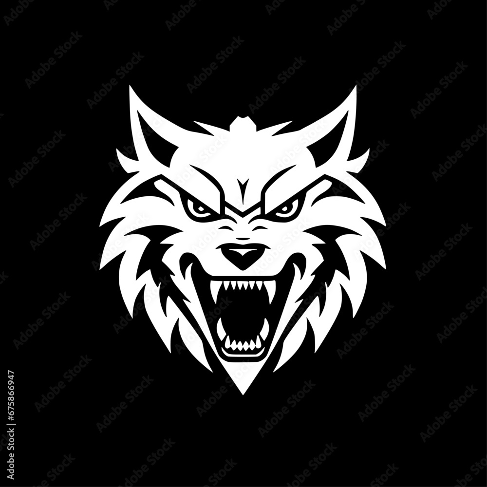 Fototapeta premium Wolf | Black and White Vector illustration