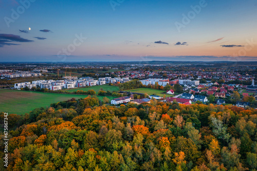 Aerial view of a residential area in Rotmankai, Poland photo