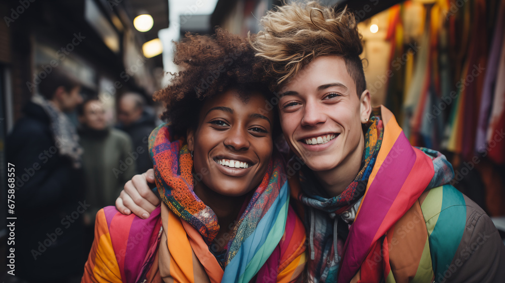 couple in lgbt parade