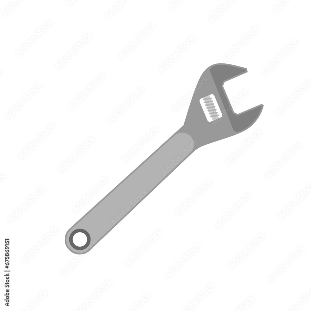 wrench flat design vector illustration. Maintenance, repair icon symbol isolated on white background