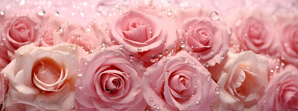 Beautiful pink rose with water drops fresh natural background. Beautiful pink rose with water drops fresh natural background.