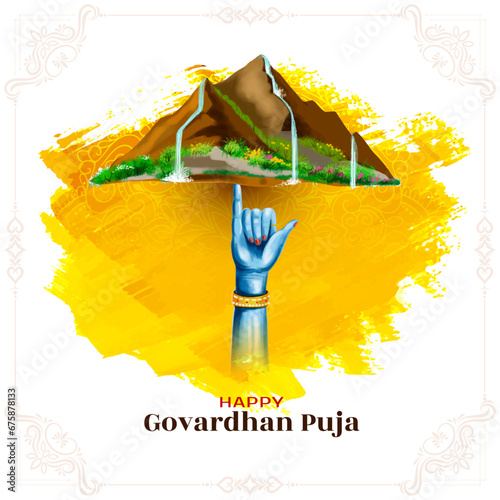 Happy Govardhan puja indian religious festival background