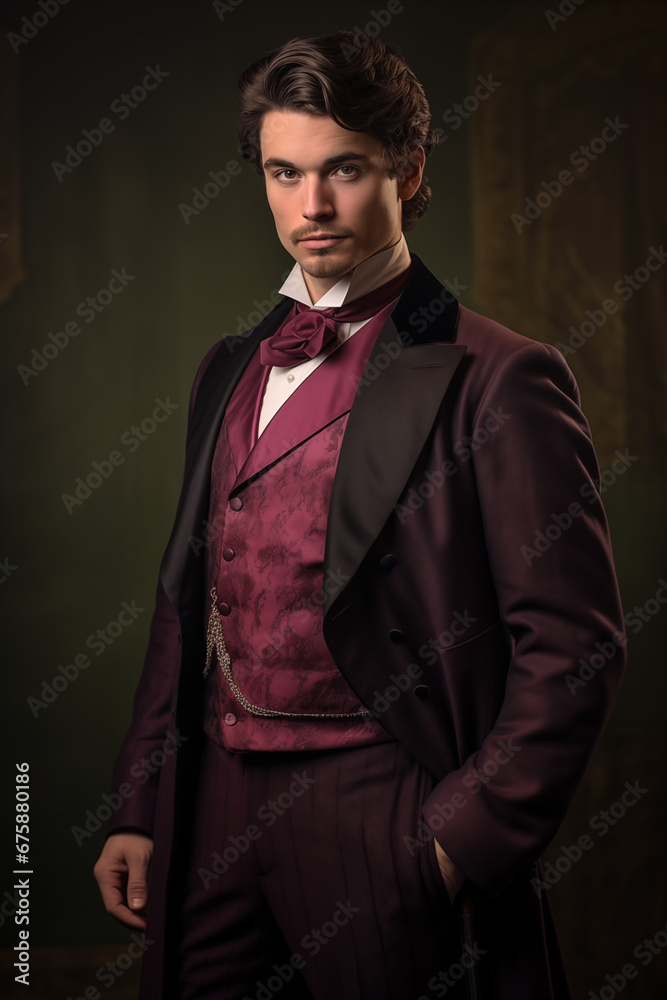 man dressed in Victorian clothes man dressed in Victorian clothes