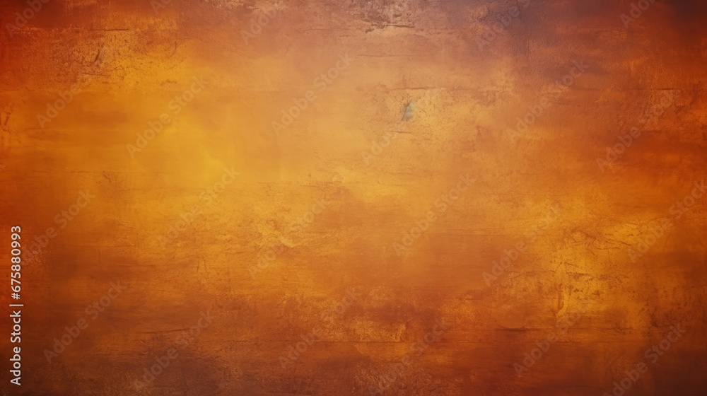 Generative AI image of a Dark orange brown yellow abstract texture. rustic style wall, Gradient. Cherry gold vintage elegant background with space for design. Halloween, Thanksgiving, autumn