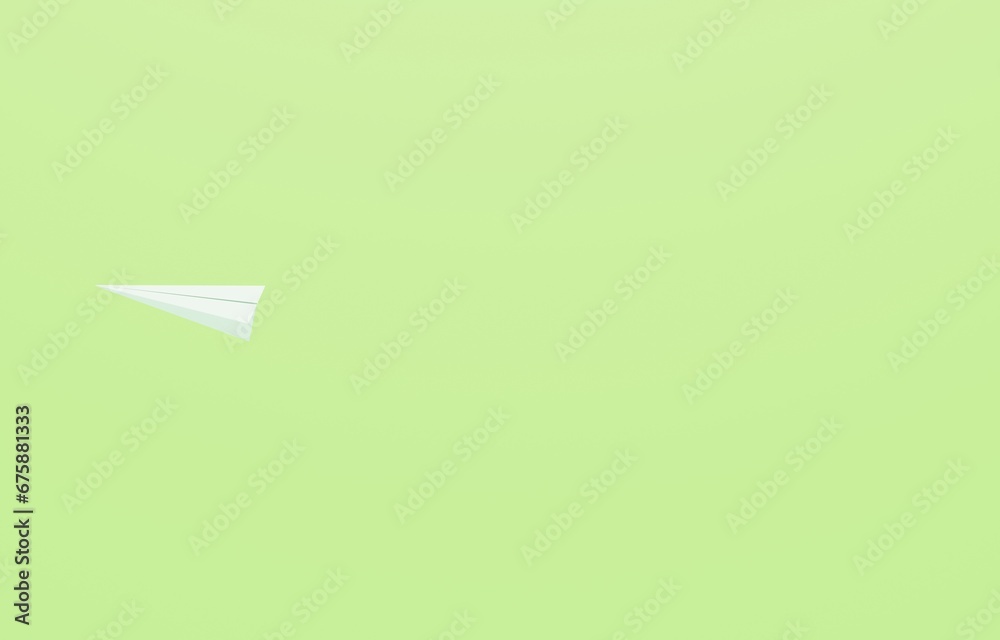 3D素材_紙飛行機_緑 3D素材_紙飛行機_緑