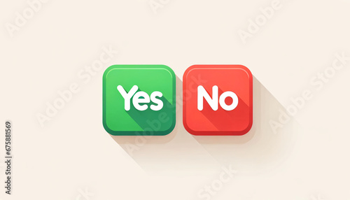 Yes and no buttons with modern design on beige © agnes