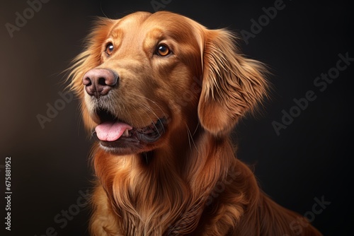 Generative AI image of a golden retriever dog portrait © Eitan Baron