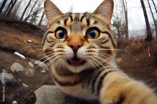 Funny cat taking a selfie photo