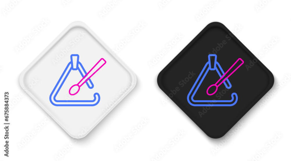 Line Triangle musical instrument icon isolated on white background. Colorful outline concept. Vector